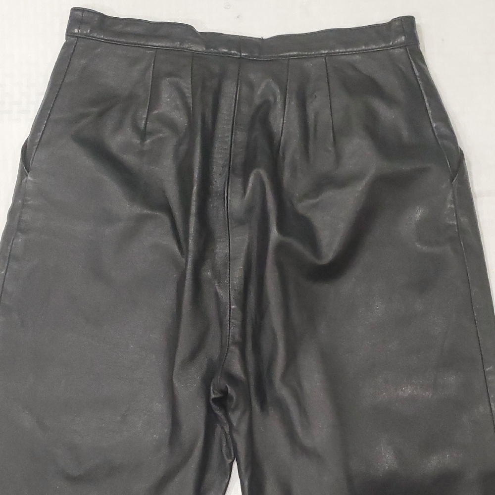 Vtg Alfani Black  Leather Pants - Picture 8 of 13